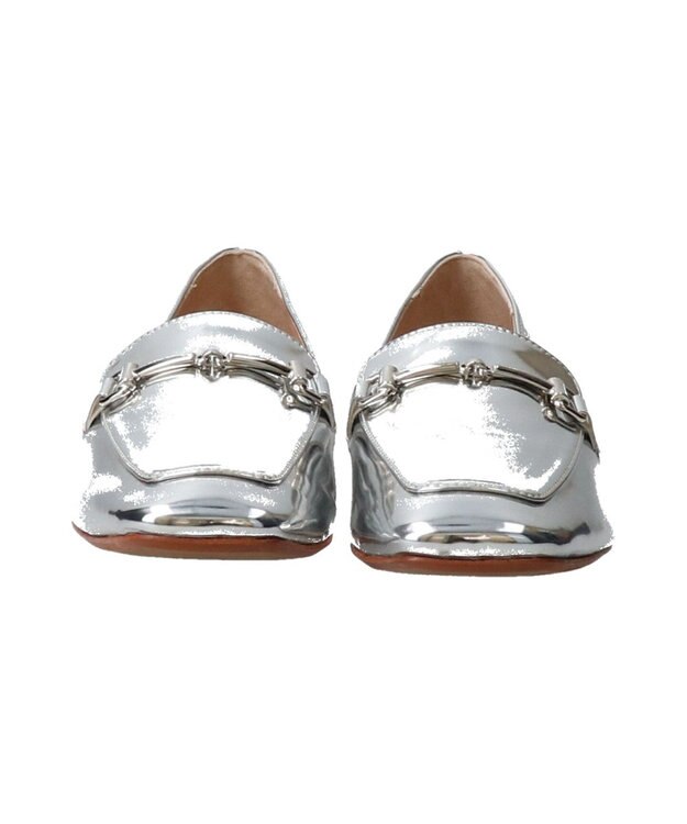 INTER-CHAUSSURES 【FABIO RUSCONI】スクエアトウサケットビットローファー シルバー