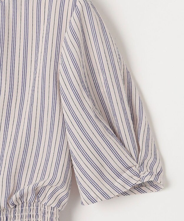 ANY SIS 【洗える】サッカーストライプ ワンピース アイボリーベース