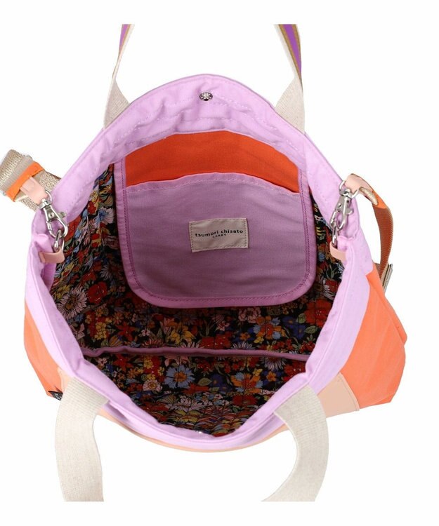 tsumori chisato CARRY キラミックスコンビ トートバッグ 2wayショルダー A4収納 ネコ オレンジ
