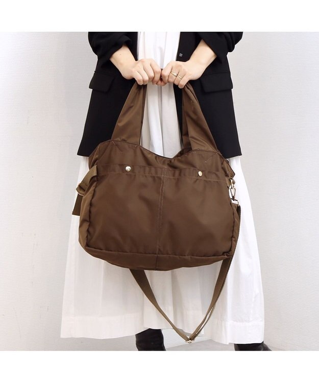 UNBILLION カシュカシュ cachecache / ナイロンタウン2wayボストンバッグ ブラウン