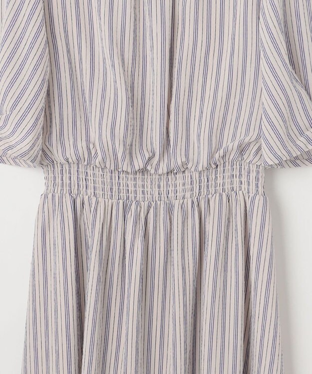 ANY SIS 【洗える】サッカーストライプ ワンピース アイボリーベース