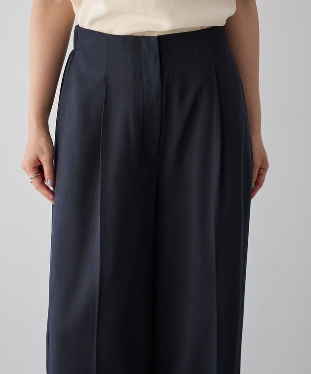 YECCA VECCA タックワイドパンツ Navy