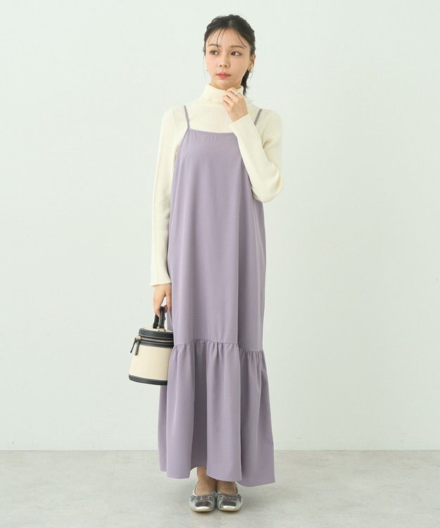 earth music&ecology ＳＥＴ２点透かしニット＋キャミワンピース Gray