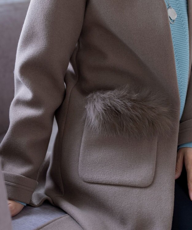 Tiaclasse 【2WAY】さらっと羽織れるFOXファーコート モカ