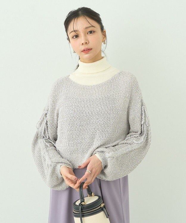 earth music&ecology ＳＥＴ２点透かしニット＋キャミワンピース Gray