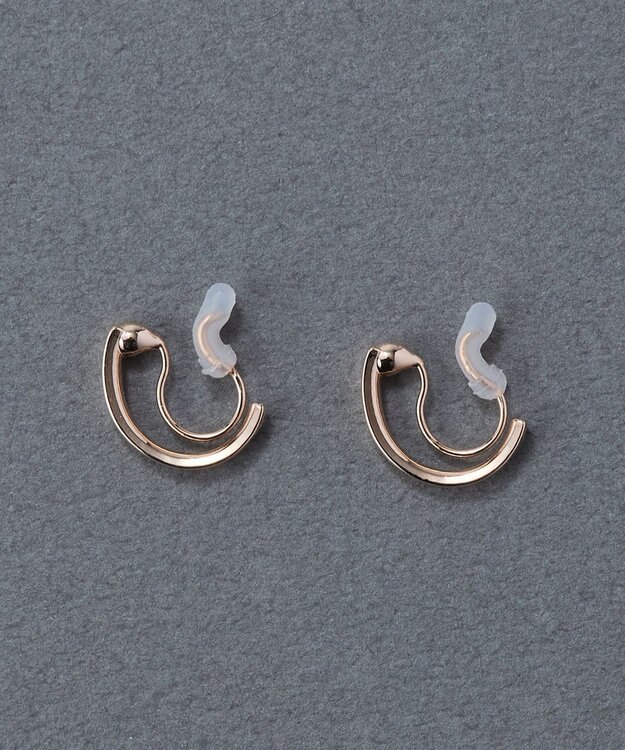 Phoebe 〈痛くないシリーズ/金属アレルギー対応〉モーションフープライトフィットイヤリング 定番/シンプル/フープイヤリング シャンパンゴールド