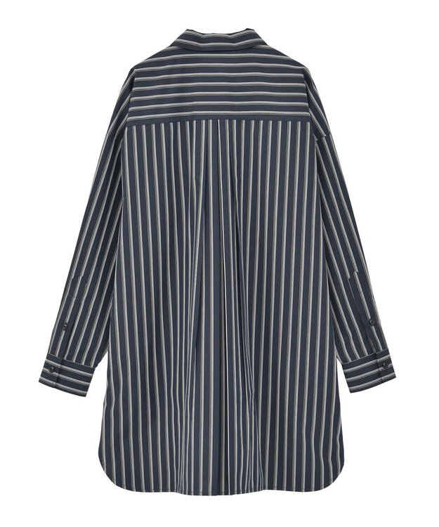 AMERICAN HOLIC イージーケアオーバーチュニックシャツ Stripe Navy