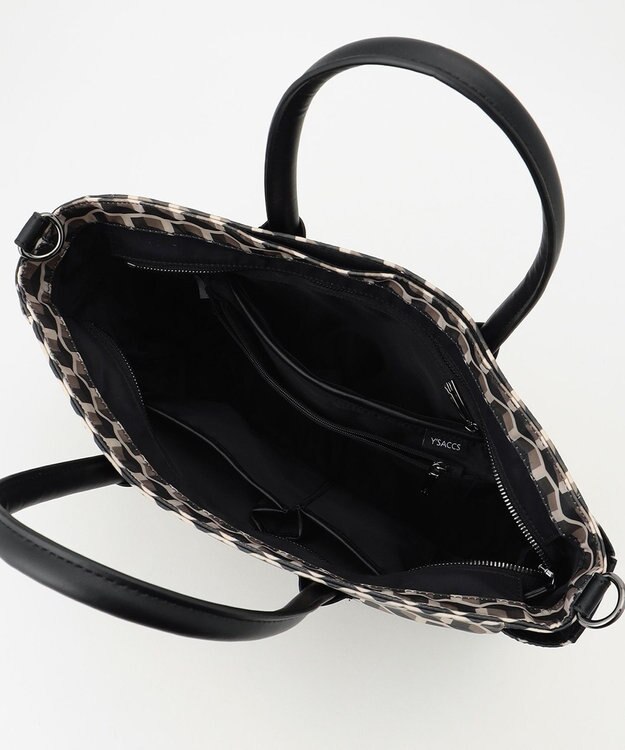 Y'SACCS キュービックモノグラム　2WAYトート　Sサイズ チョコ