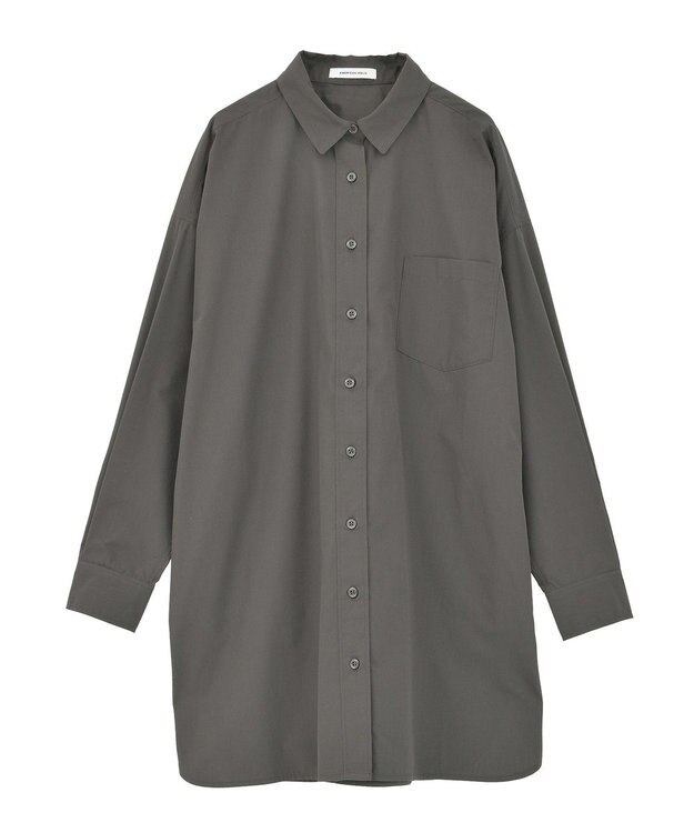 AMERICAN HOLIC イージーケアオーバーチュニックシャツ Charcoal Gray