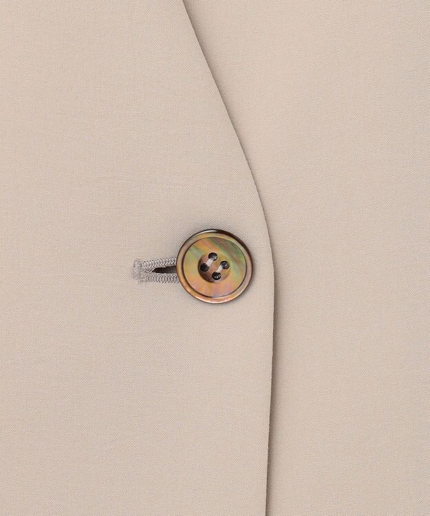 23区 【セットアップ対応】トロピカル2WAYストレッチ Vネック ノーカラー ジレ ベージュ系