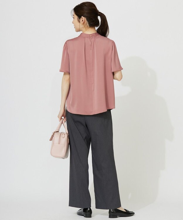 ANY SIS 【洗える】4WAY半袖 ボウブラウス スモーキーピンク