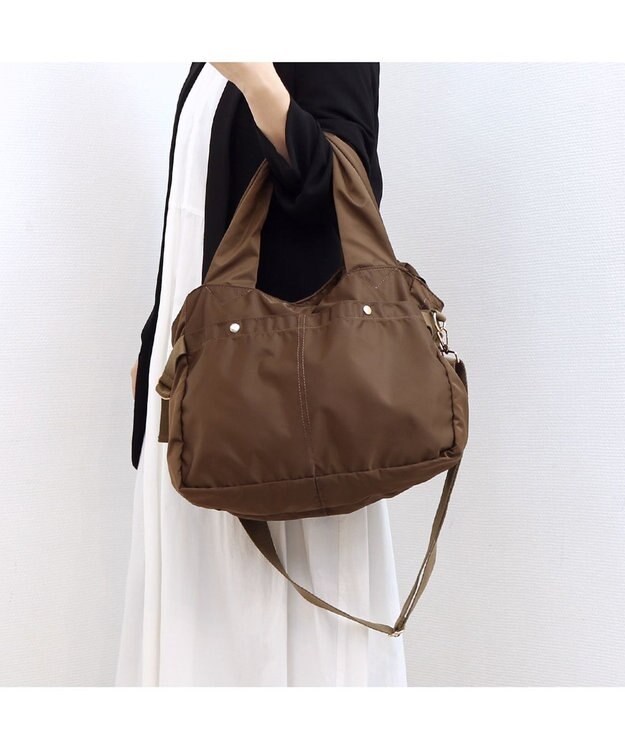 UNBILLION カシュカシュ cachecache / ナイロンタウン2wayボストンバッグ ブラウン