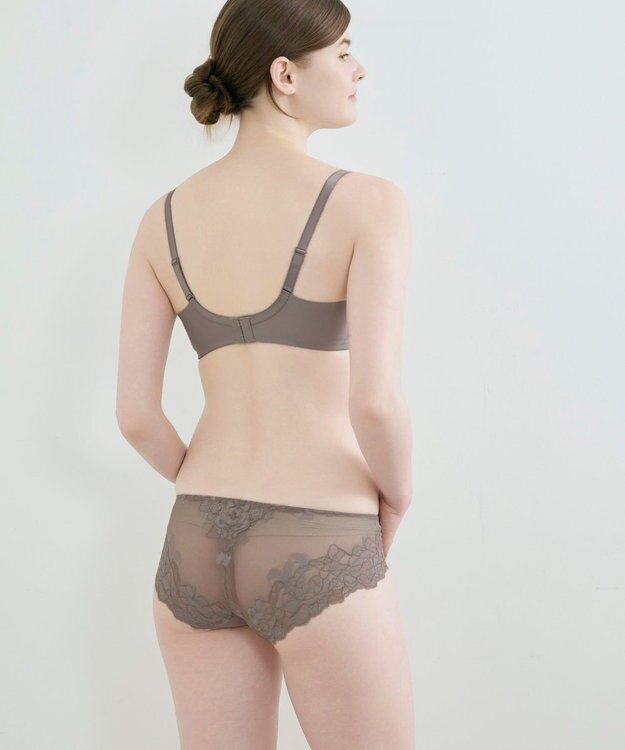 une nana cool 小さく見せるブラ ミニマイザーブラ シンプル グレイッシュベージュ