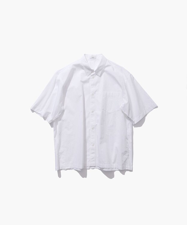 ATON SUVIN BROAD | ウォッシュハーフスリーブシャツ - UNISEX WHITE