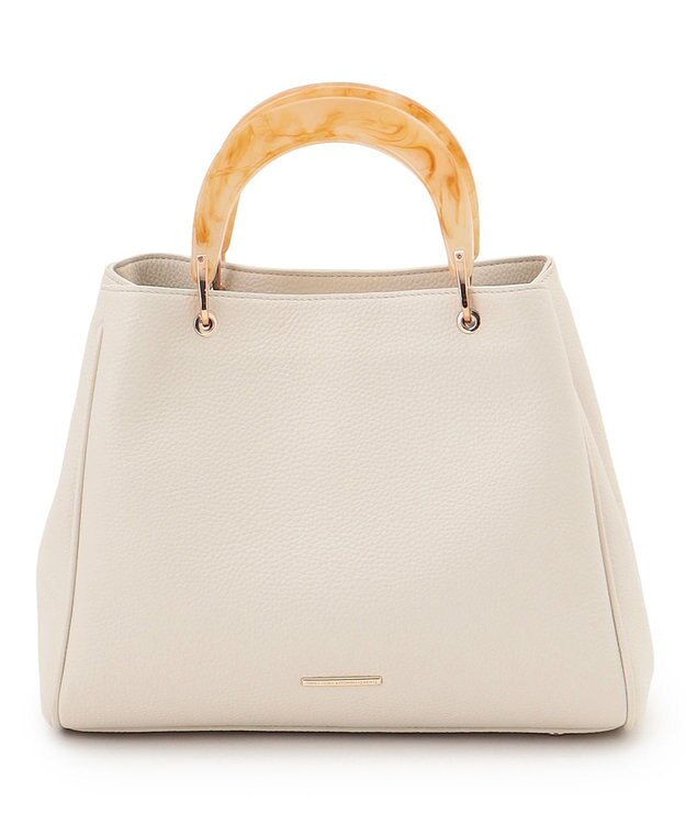 23区 アクリルハンドル バッグ アイボリー系