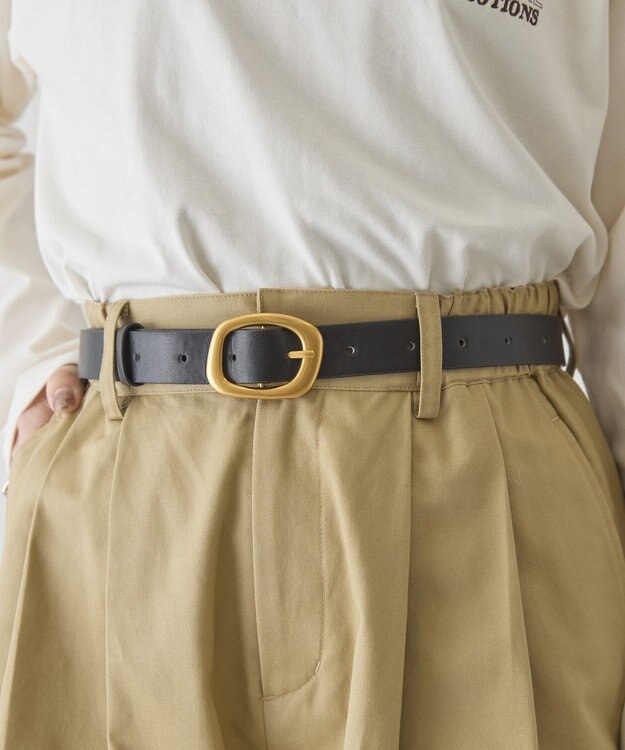 AMERICAN HOLIC ニュアンススクエアバックルベルト Black