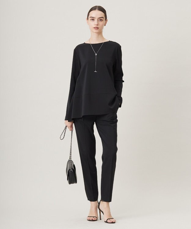 ICB 【UVカット・防シワ・速乾・洗える】Fiedテーパードパンツ ブラック系