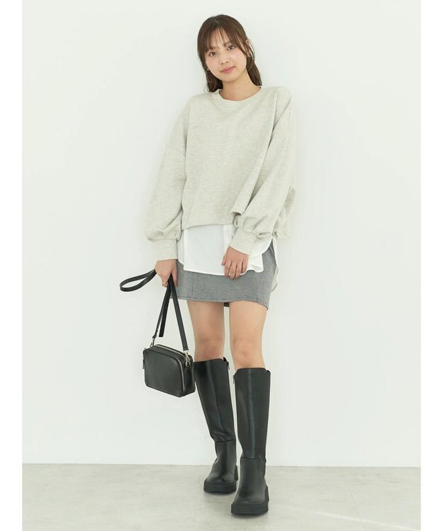 earth music&ecology 裏毛ドロストプルオーバー Oatmeal