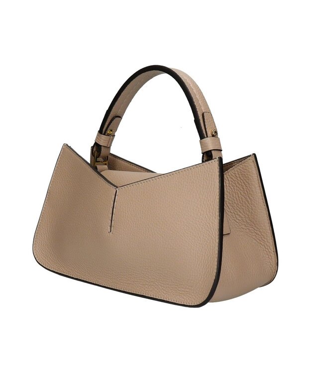 INTER-CHAUSSURES 【LORISTELLA】Vカットレザー２WAYハンドバッグ ライトベージュ