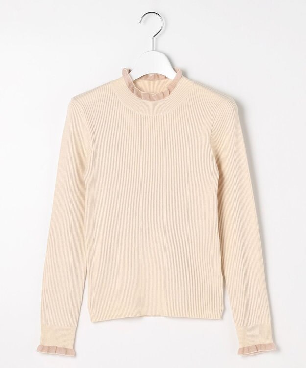 Feroux シアーフリル・ハイネックリブプルオーバー ピンク系