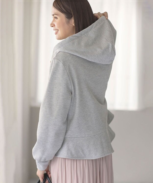 組曲 ラメペプラムパーカー シルバー系