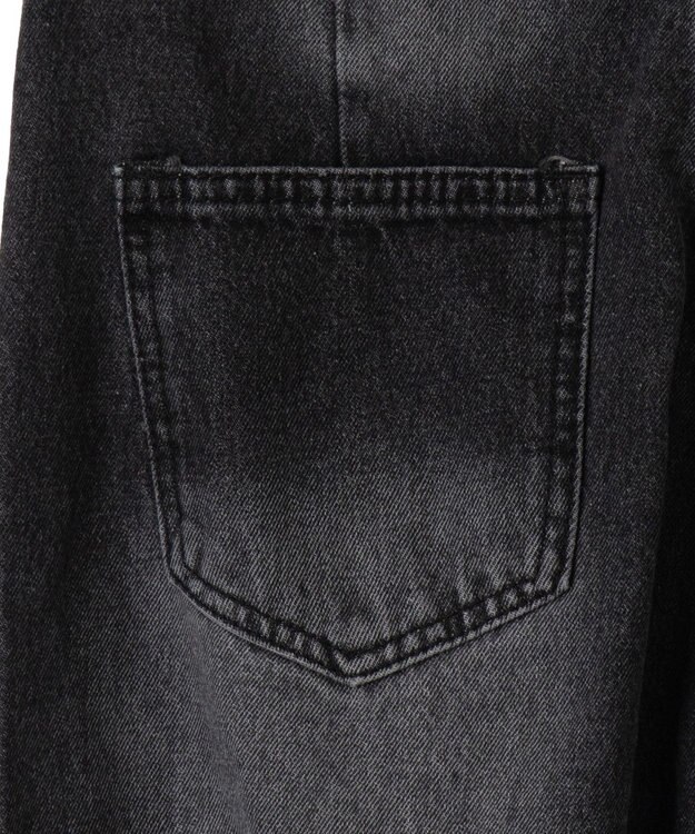 WEGO ドロストコードフレアデニム ブラック