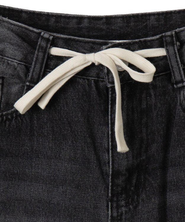 WEGO ドロストコードフレアデニム ブラック