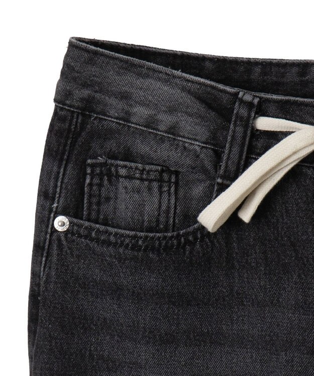 WEGO ドロストコードフレアデニム ブラック