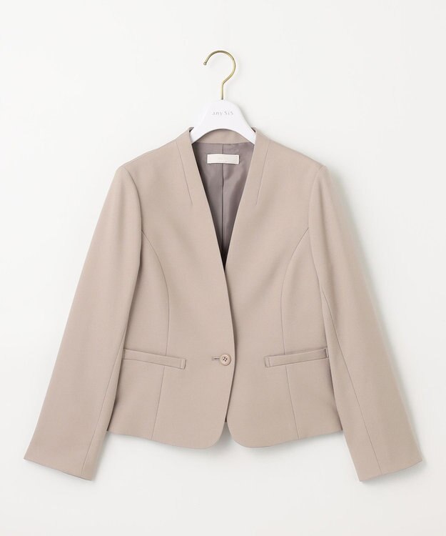 ANY SIS S 【低身長企画】ミニドビーショート ジャケット ライトベージュ