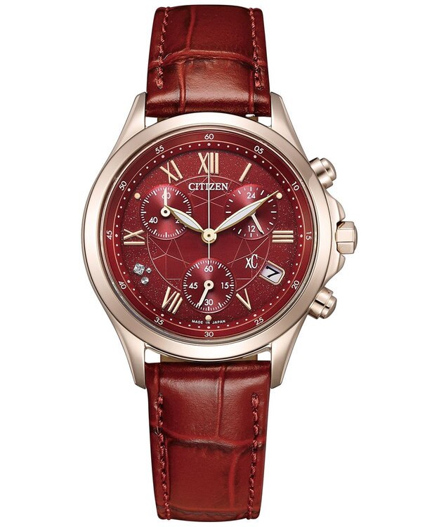 CITIZEN 【クロスシー 人気モデルの限定カラー】電池交換不要 エコ・ドライブ クロノグラフ レッド