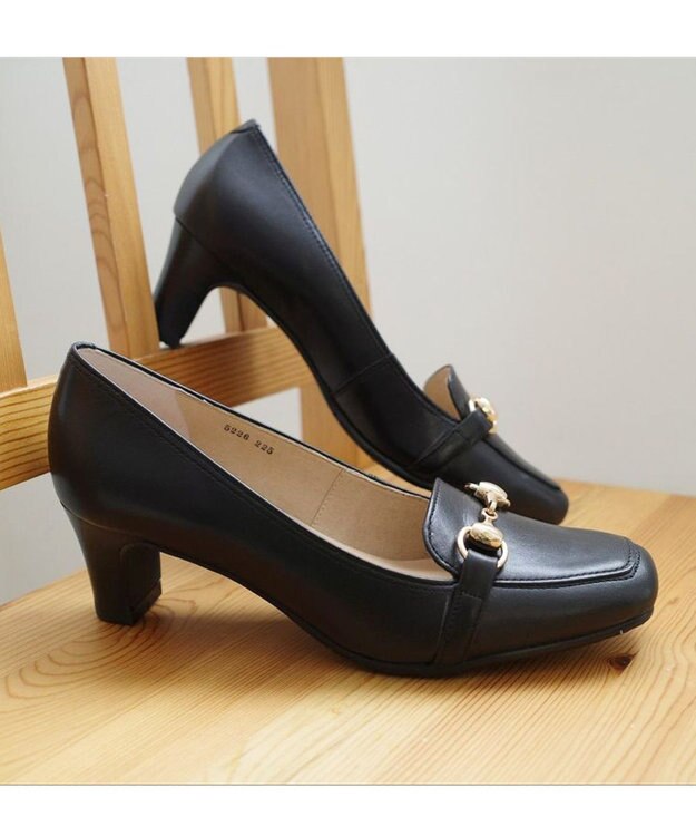 Pointer 日本製 ビット付きヒールアップローファー ブラック