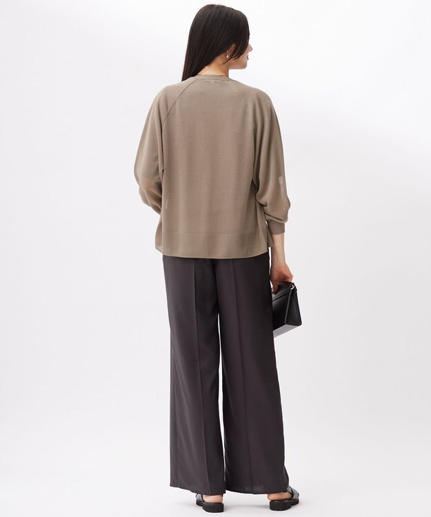 自由区 L 【洗える】ブライトシアー カーディガン モカ