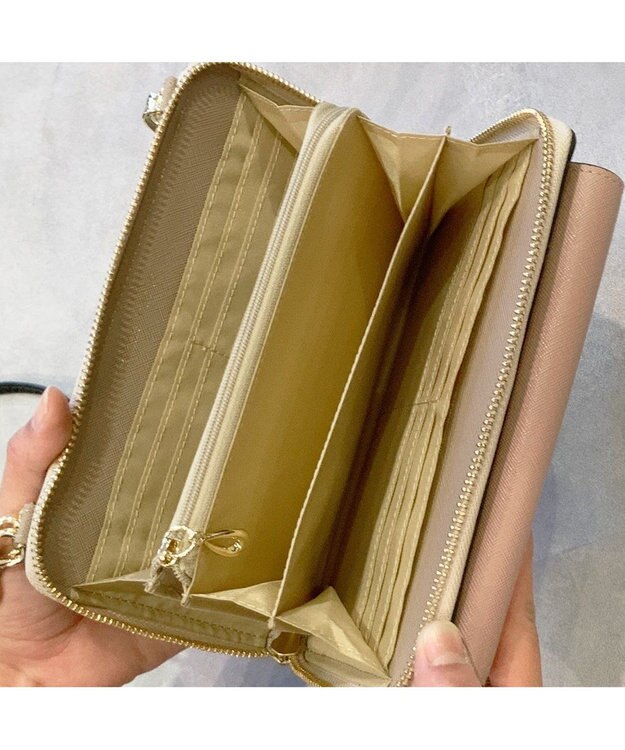 UNBILLION カシュカシュ cachecache / WEB限定カラーコンビウォレットショルダーバッグ ピンク