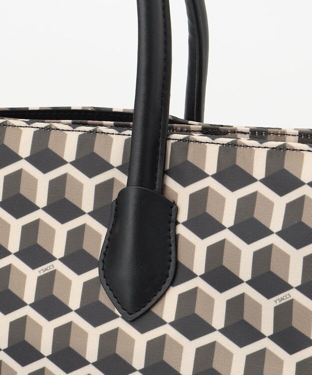 Y'SACCS キュービックモノグラム　2WAYトート　Sサイズ チョコ