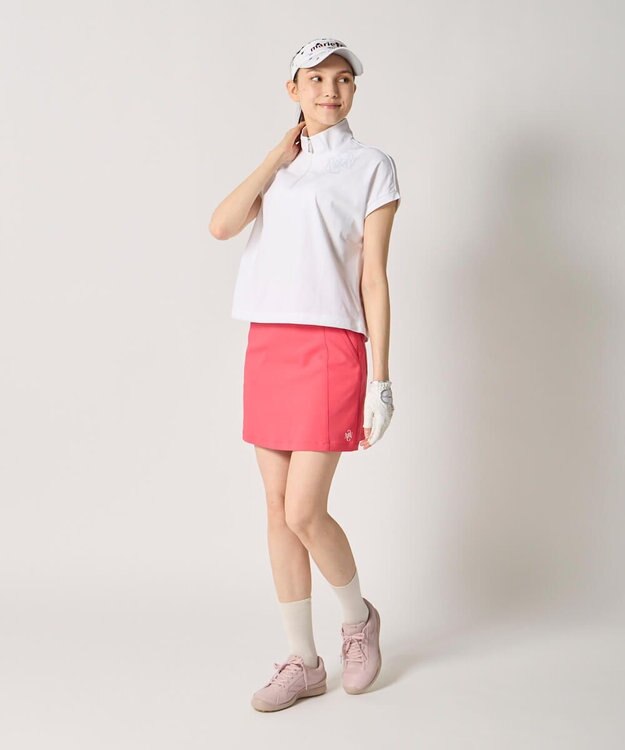 FILA GOLF／marie claire 【Marie claire sports】ハーフジップ半袖シャツ ホワイト
