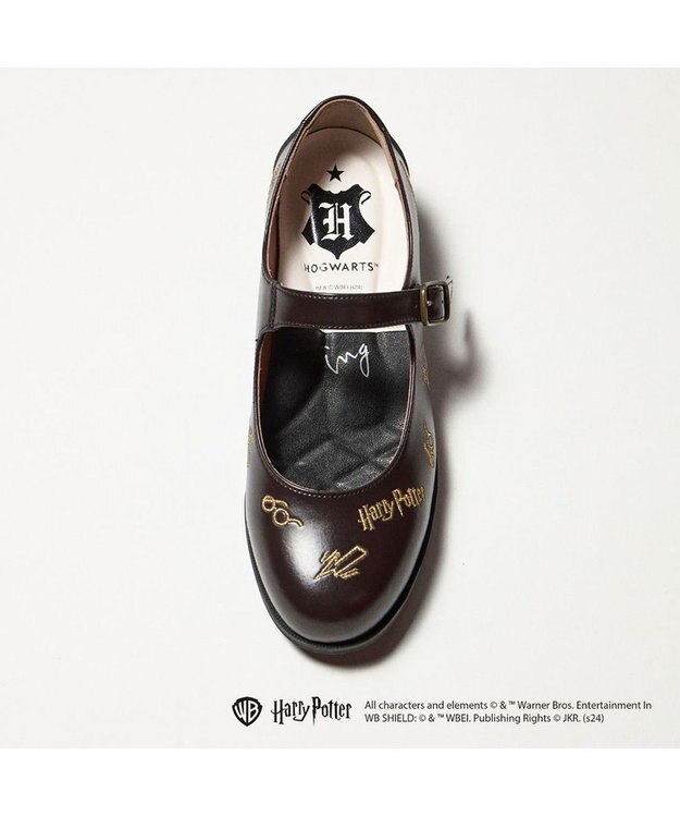ing <ing>【ハリー・ポッターコラボレーション】刺繍モチーフメリージェーンパンプス ダークブラウン