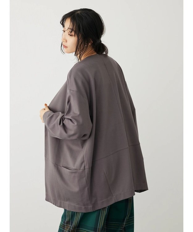 CRAFT STANDARD BOUTIQUE ポンチノーカラージャケット Charcoal Gray