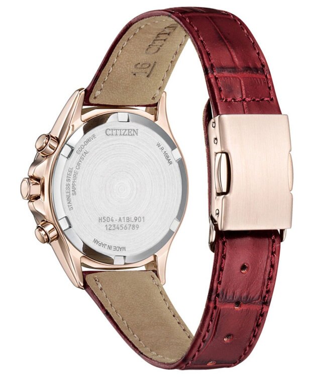 CITIZEN 【クロスシー 人気モデルの限定カラー】電池交換不要 エコ・ドライブ クロノグラフ レッド