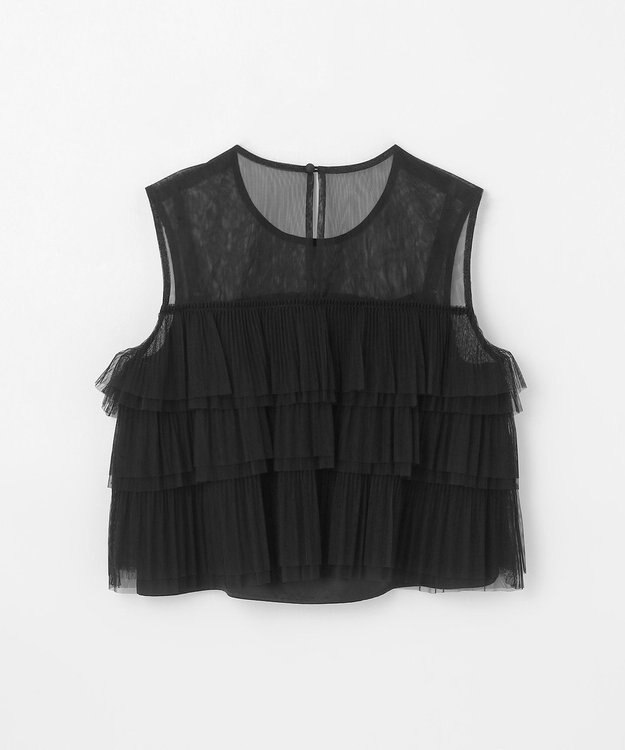 GRACE CONTINENTAL チュールフリルノースリーブ ブラック