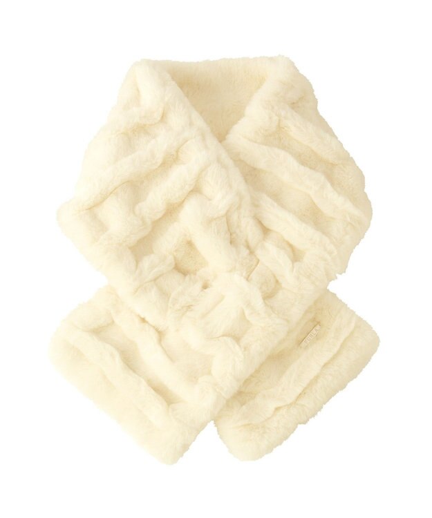 MOONBAT FURLA フェイクファーウェイビーマフラー オフホワイト