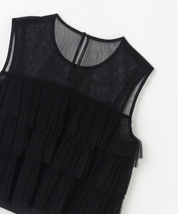 GRACE CONTINENTAL チュールフリルノースリーブ ブラック