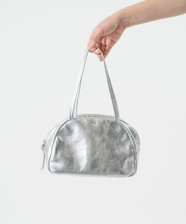 FOLNA RD ホイルレザーボストンバッグ S-SIZE シルバー