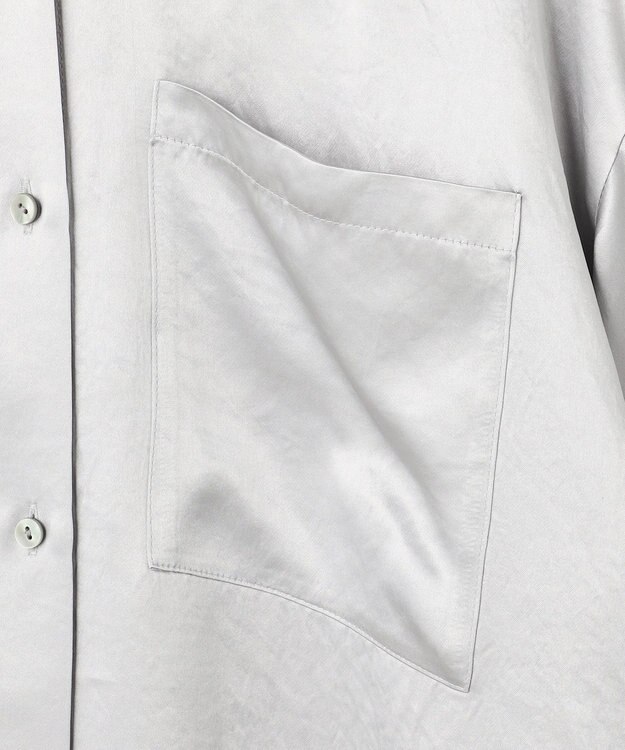 uncrave アセテートヴィンテージサテン ミドルシャツ シルバー