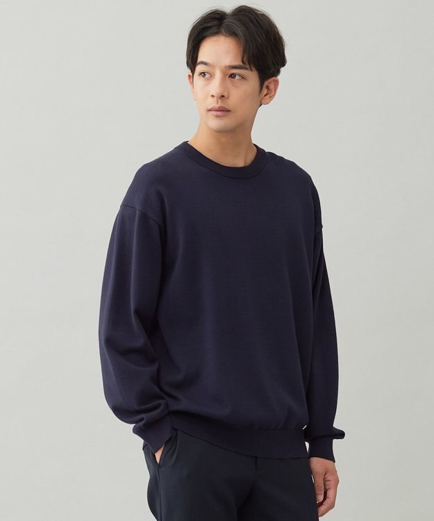 UNFILO MENS 【OCEANS YouTube 掲載/男女兼用】スムースシルキーニット ネイビー