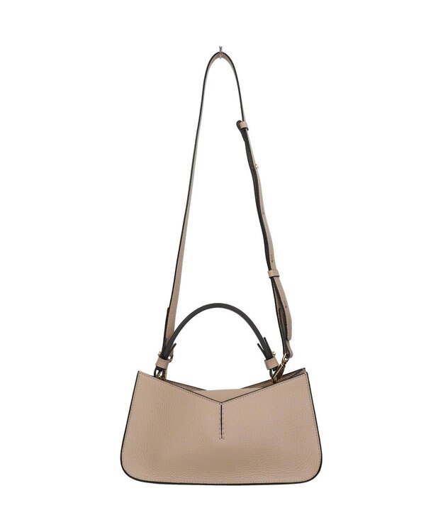 INTER-CHAUSSURES 【LORISTELLA】Vカットレザー２WAYハンドバッグ ライトベージュ