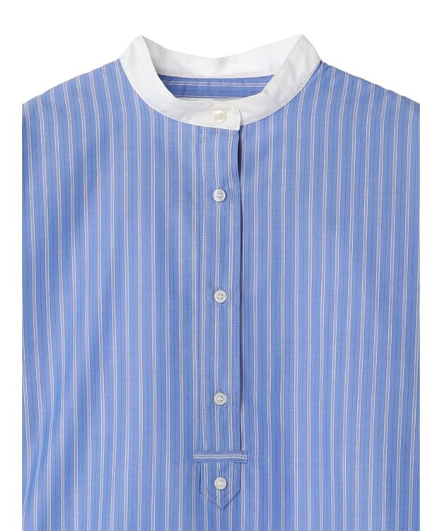 AMERICAN HOLIC イージーケアバンドカラーシャツチュニック Stripe