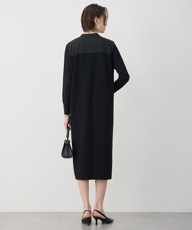 ICB L クリアレーヨンストレッチ ニットワンピース ブラック