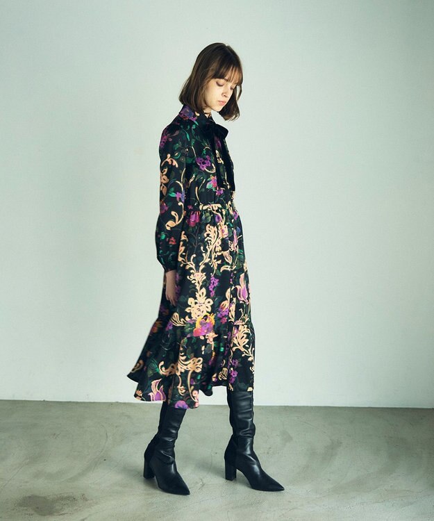 グレースコンチネンタル 　ローズオーナメントプリントワンピース ローズオーナメントプリントワンピース / GRACE CONTINENTAL