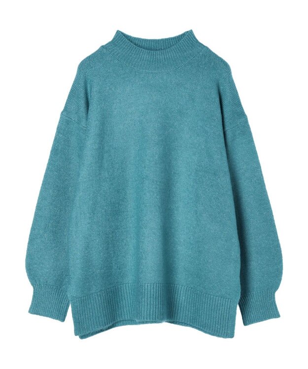 earth music&ecology ＦＬＵＦＦＹハイネックチュニック Blue Green