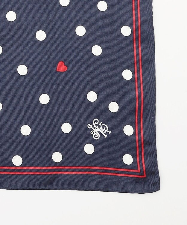 組曲 ハートドットシルク スカーフ ネイビー系5